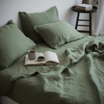 Load image into Gallery viewer, Forest Green Linen Sheet Set (4 pcs)
