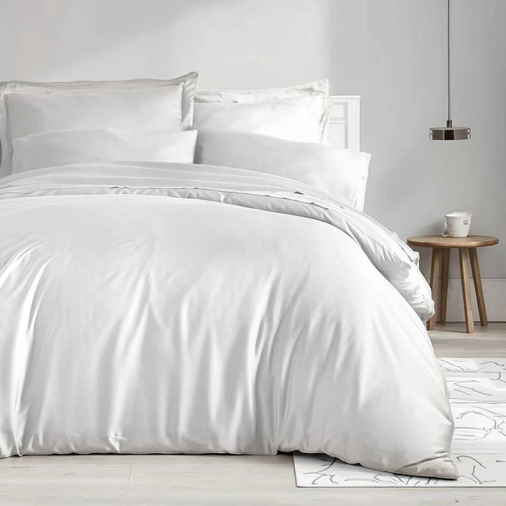 100% Bamboo Duvet Cover Set - White Color