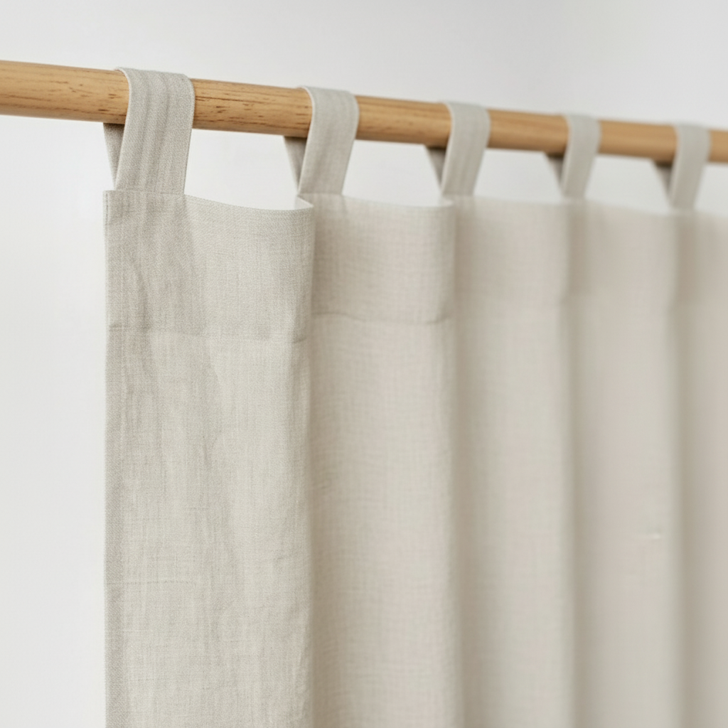 20% French Linen 80% TENCEL Curtain/Drape (2 pcs) - Semi Sheer
