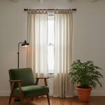 Load image into Gallery viewer, 20% French Linen 80% TENCEL Curtain/Drape (2 pcs) - Semi Sheer
