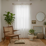 Load image into Gallery viewer, 20% French Linen 80% TENCEL Curtain/Drape (2 pcs) - Semi Sheer
