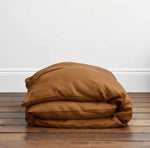 Load image into Gallery viewer, Natural Linen Duvet Cover - Dusty Orange
