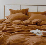 Load image into Gallery viewer, Natural Linen Duvet Cover - Dusty Orange
