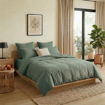 Load image into Gallery viewer, Muslin Cotton Duvet Cover Set - Mushroom Color
