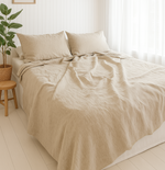 Load image into Gallery viewer, Tencel Linen Sheet Set - Oatmeal Color (4 pcs)
