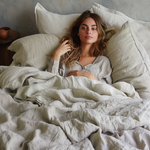 Load image into Gallery viewer, Natural Linen Duvet Cover - Oatmeal Color
