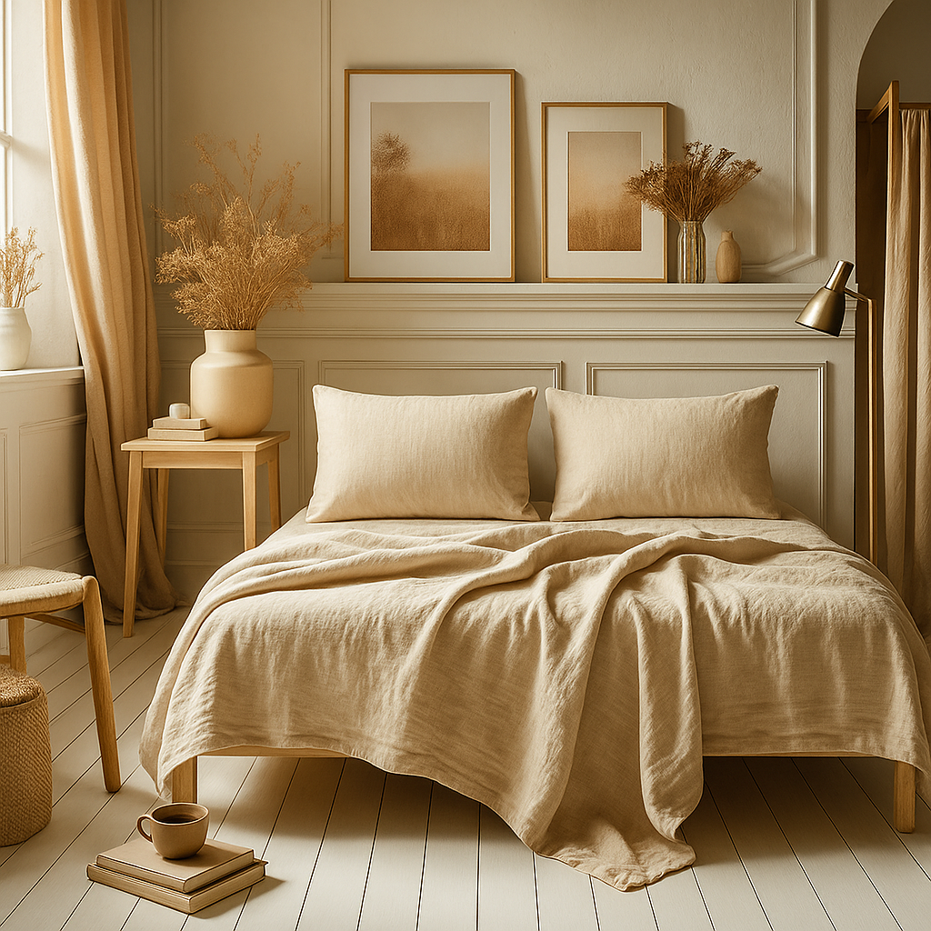 Tencel Linen Sheet Set - Oatmeal Color (4 pcs)