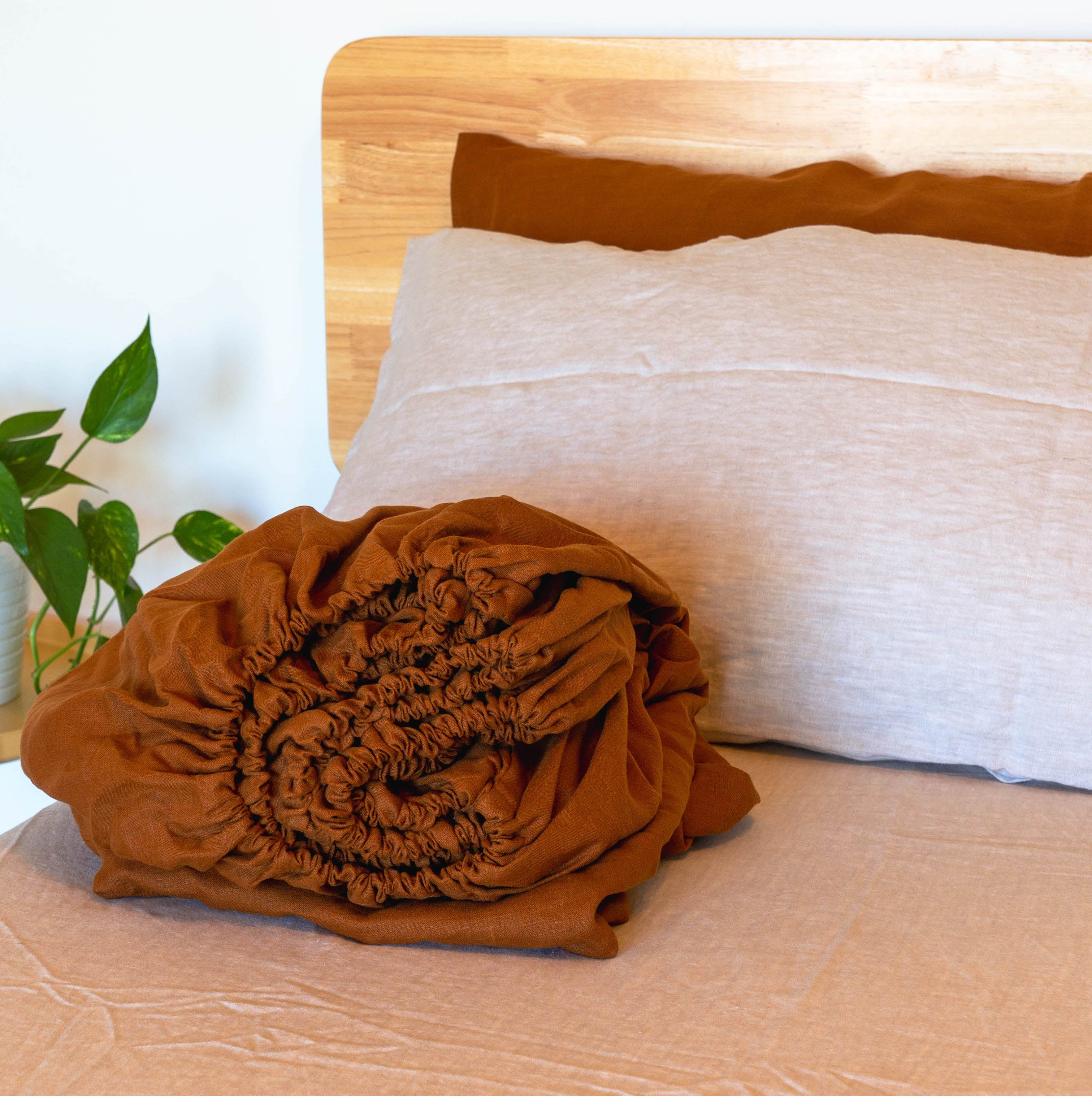 Linen Fitted Sheet Set (4 color options)