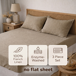 Load image into Gallery viewer, Linen Fitted Sheet with Two Pillowcases (3 PCS)
