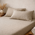 Load image into Gallery viewer, Linen Fitted Sheet with Two Pillowcases (3 PCS)
