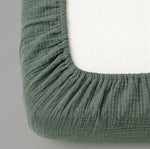 Load image into Gallery viewer, Muslin Cotton Sheet Set - Dark Sage Color (4 pcs)
