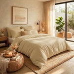 Load image into Gallery viewer, Muslin Cotton Duvet Cover Set - Sand Color
