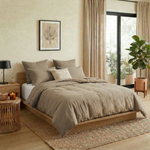 Load image into Gallery viewer, Muslin Cotton Duvet Cover Set - Mushroom Color
