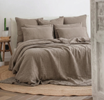 Load image into Gallery viewer, Muslin Cotton Duvet Cover Set - Mushroom Color
