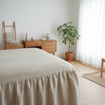 Load image into Gallery viewer, 80% TENCEL 20% French Linen Ruffled Bed Skirt - Off-white Color
