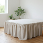 Load image into Gallery viewer, 80% TENCEL 20% French Linen Ruffled Bed Skirt - Off-white Color
