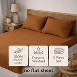 Load image into Gallery viewer, Linen Fitted Sheet with Two Pillowcases (3 PCS)

