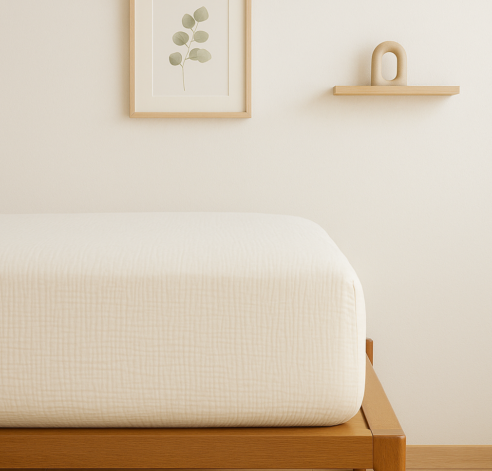 Muslin Cotton Sheet Set - Beige Color (4 pcs)