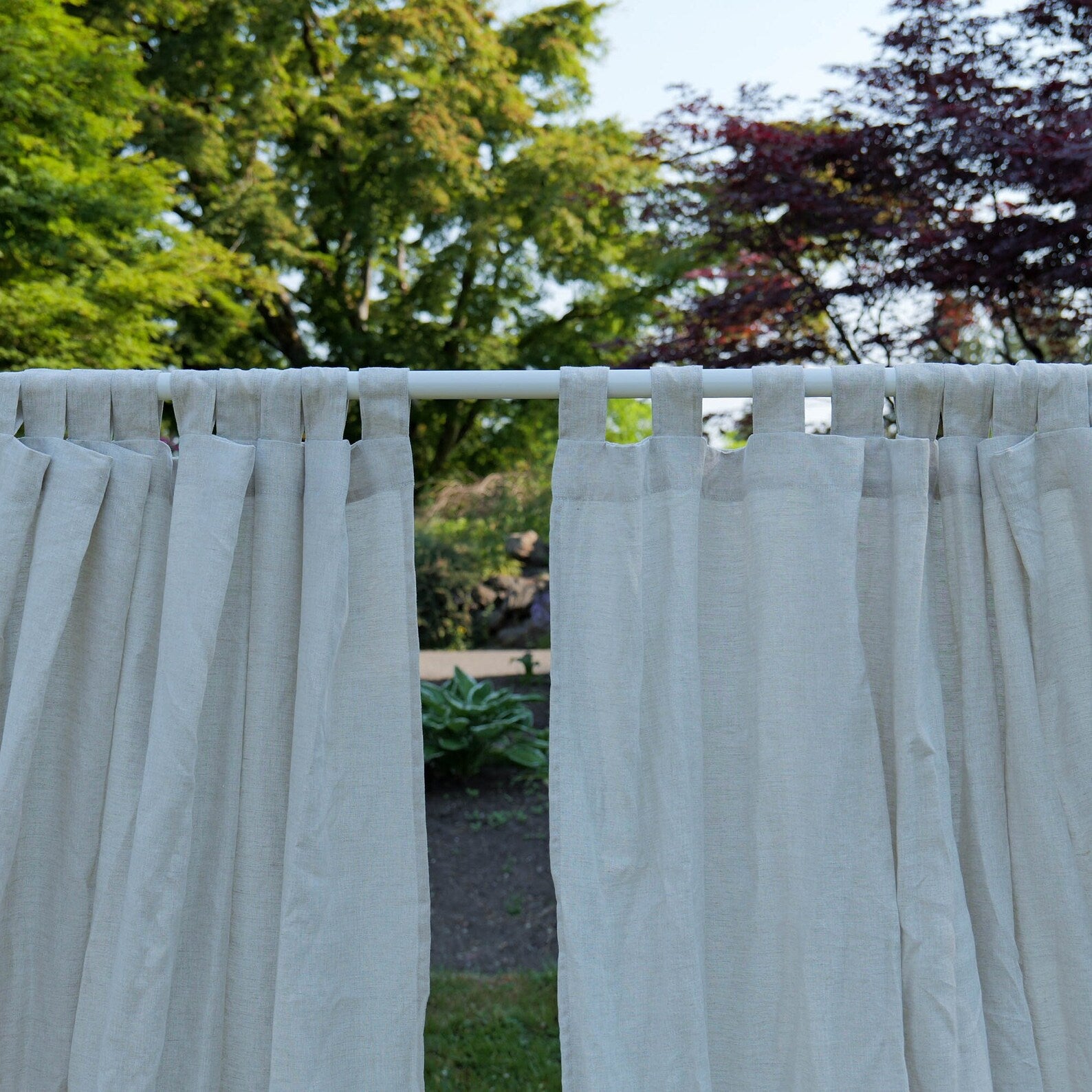 100% French Linen Curtain/Drape (2 pcs) - Semi Sheer