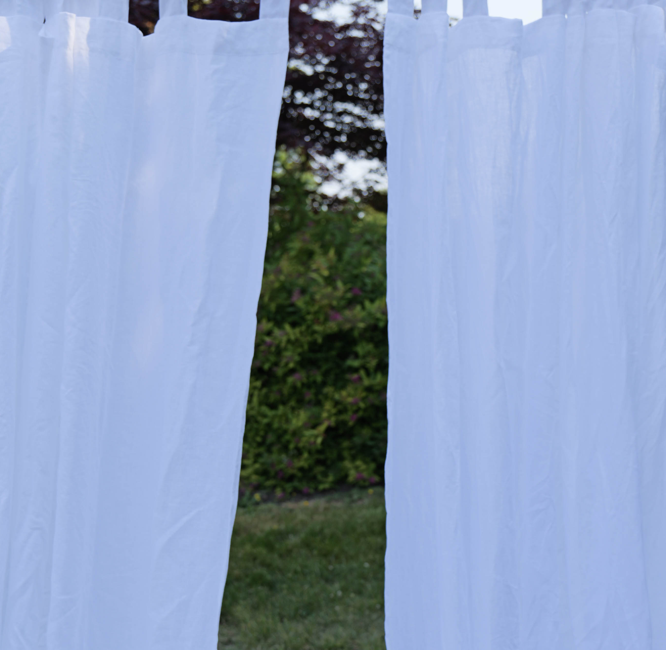 100% French Linen Curtain/Drape (2 pcs) - Semi Sheer
