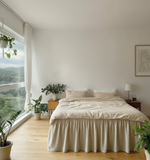 Load image into Gallery viewer, 80% TENCEL 20% French Linen Ruffled Bed Skirt - Off-white Color
