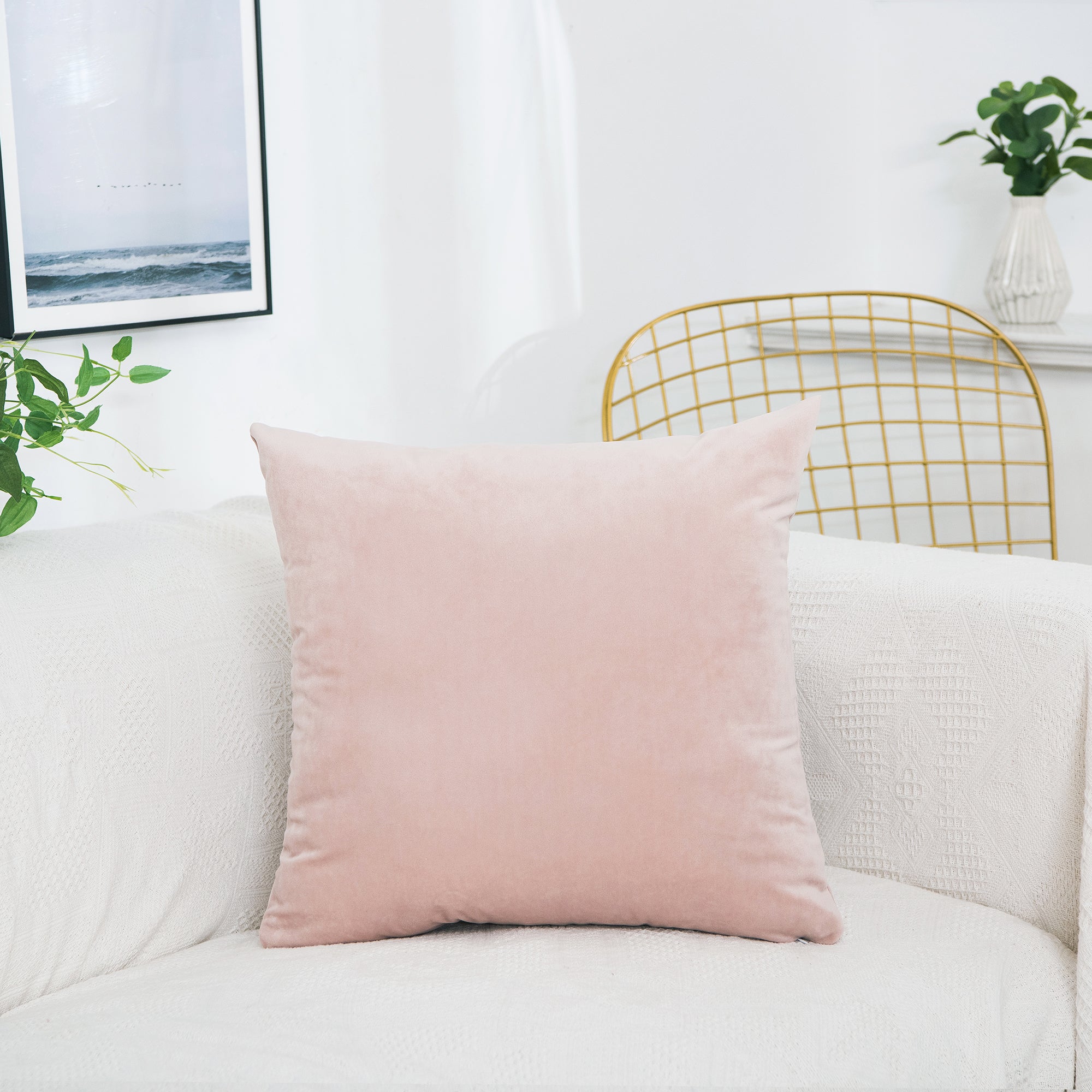 Velvet Fabric Cushion Cover ( 8 color options)